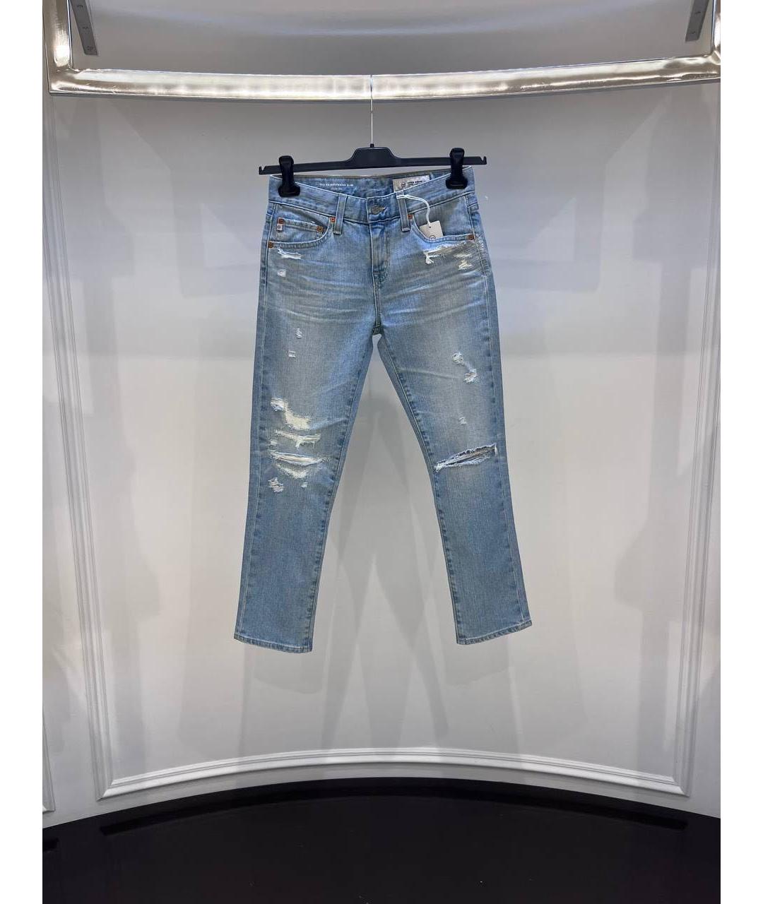AG JEANS Голубые джинсы слим, фото 4