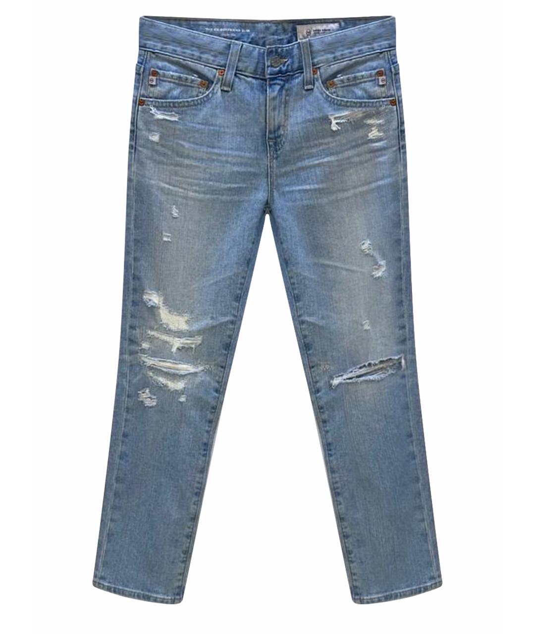 AG JEANS Голубые джинсы слим, фото 1