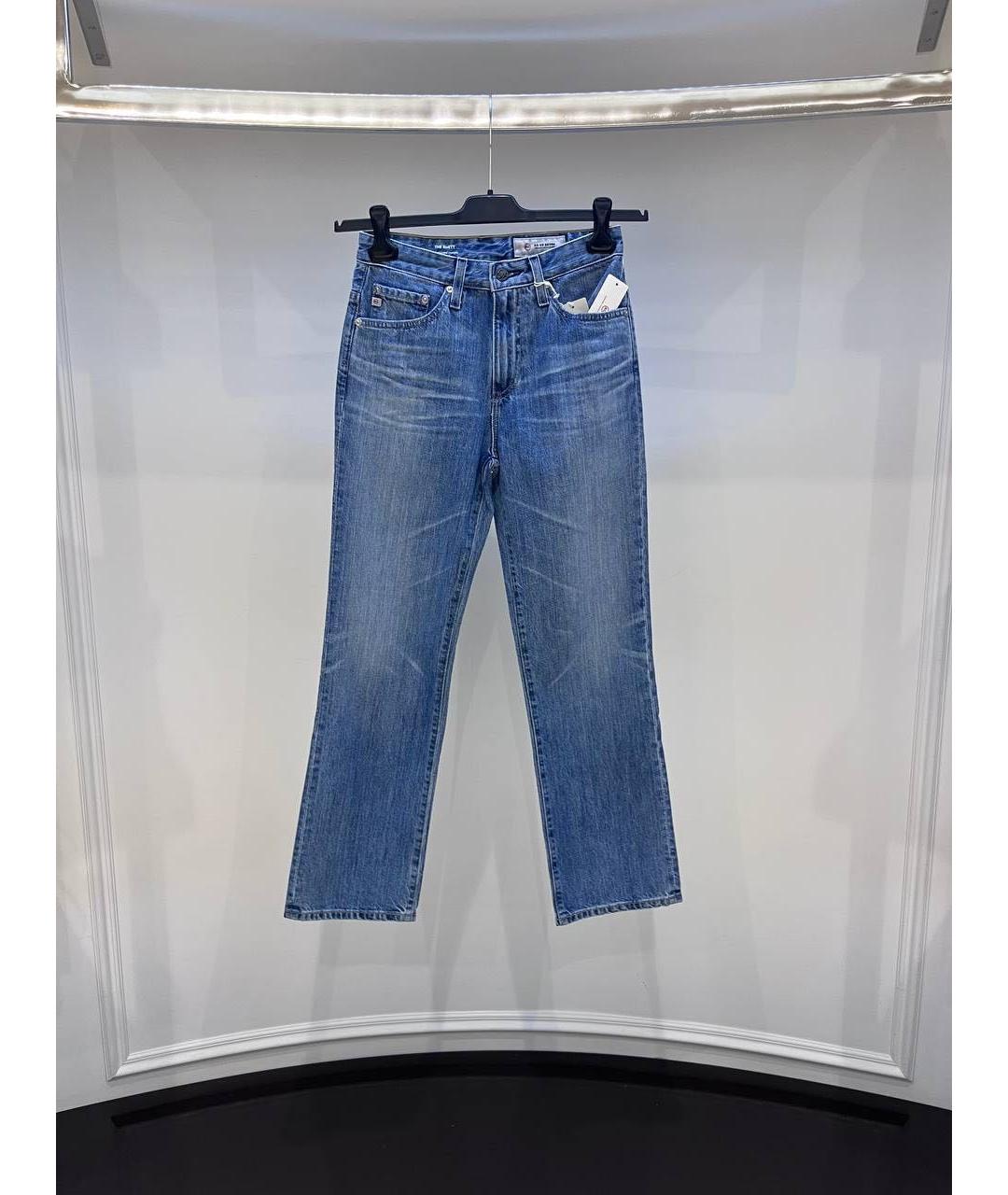 AG JEANS Синие прямые джинсы, фото 4