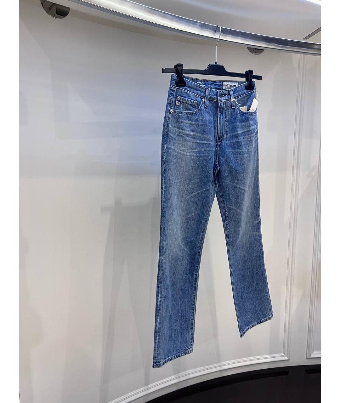 AG JEANS Синие прямые джинсы, фото 3