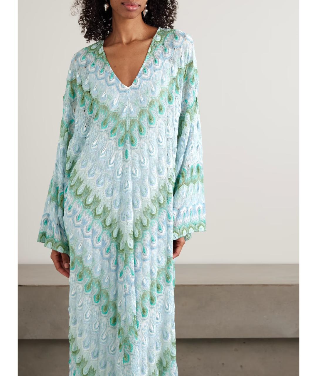 MISSONI Голубое вискозное повседневное платье, фото 4