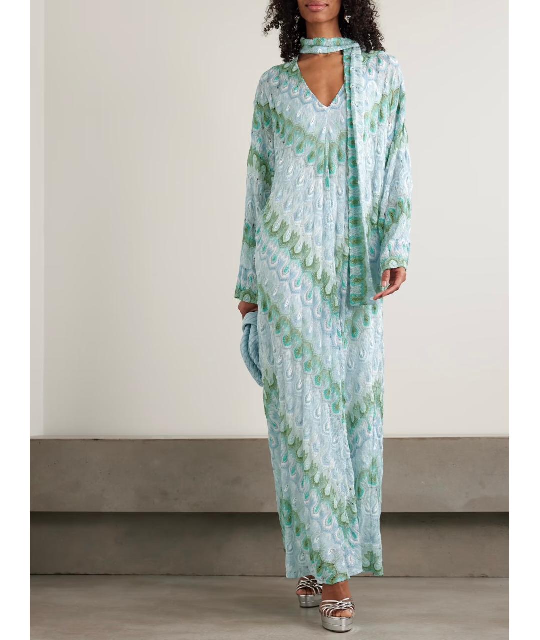 MISSONI Голубое вискозное повседневное платье, фото 2