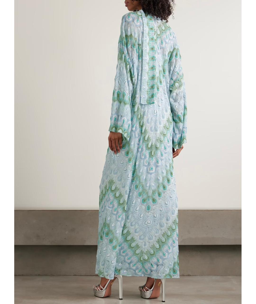 MISSONI Голубое вискозное повседневное платье, фото 3