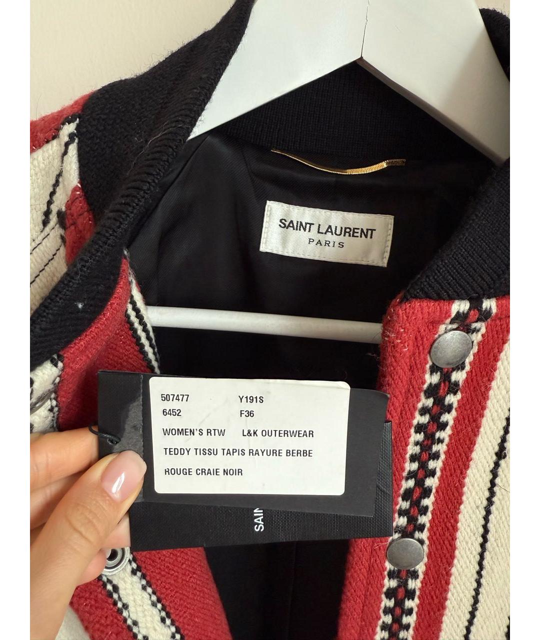 SAINT LAURENT Мульти шерстяная куртка, фото 3