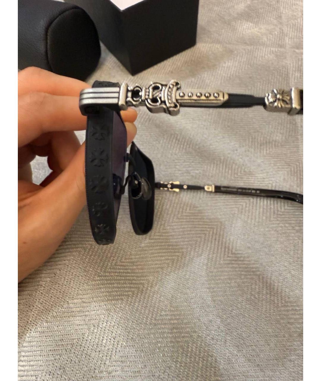 CHROME HEARTS Черные металлические солнцезащитные очки, фото 3