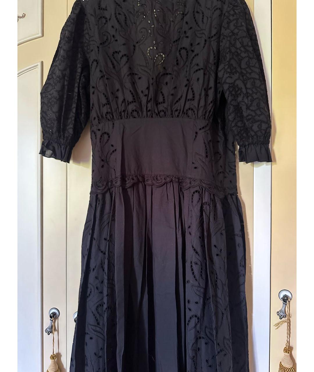 ERMANNO SCERVINO Черное хлопковое повседневное платье, фото 2