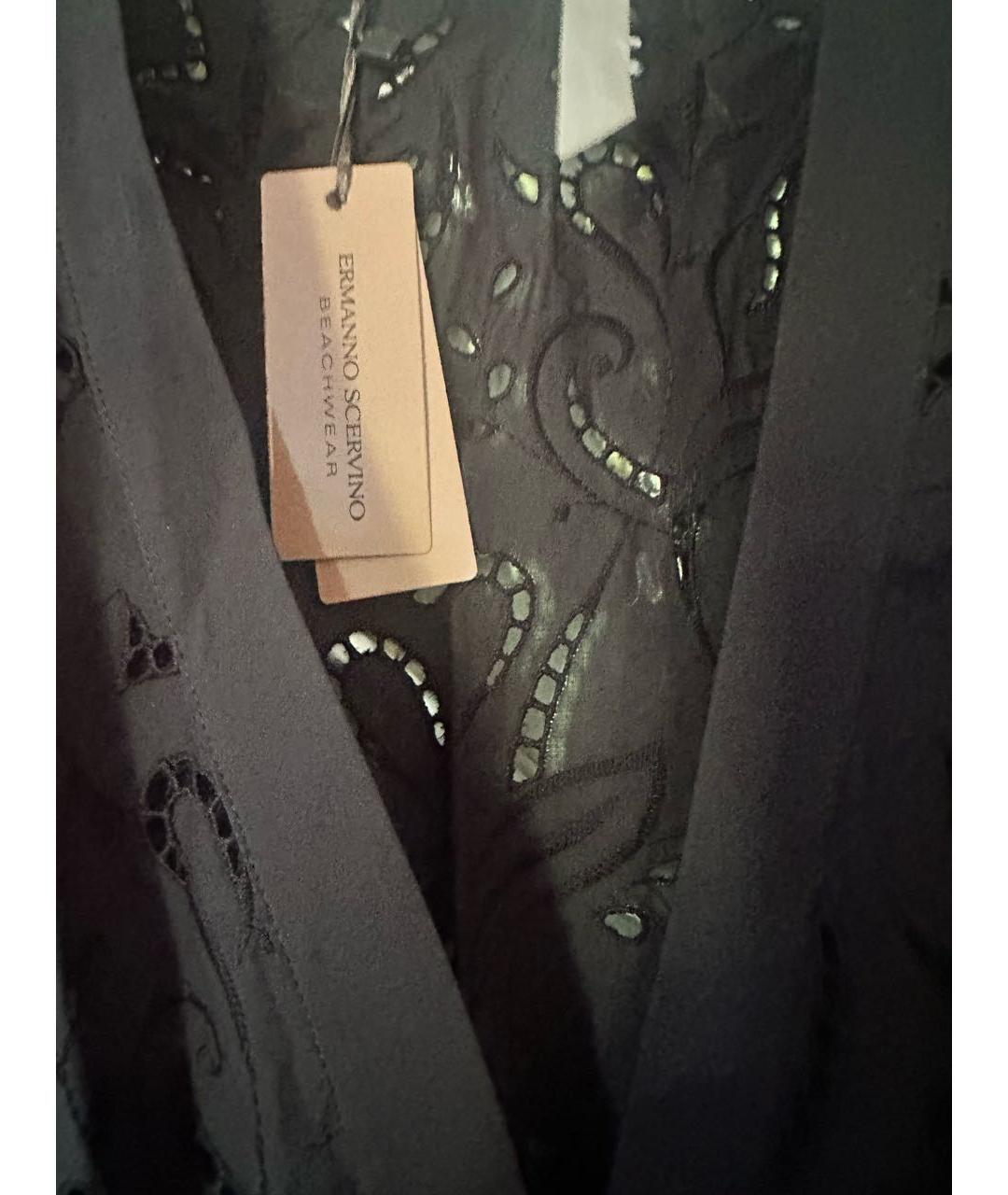 ERMANNO SCERVINO Черное хлопковое повседневное платье, фото 3