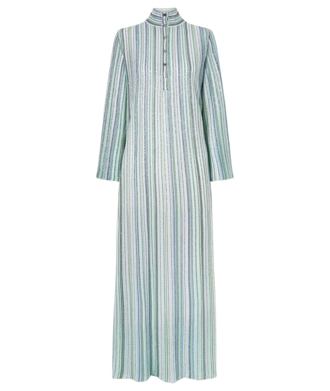 MISSONI Голубое вискозное коктейльное платье, фото 1