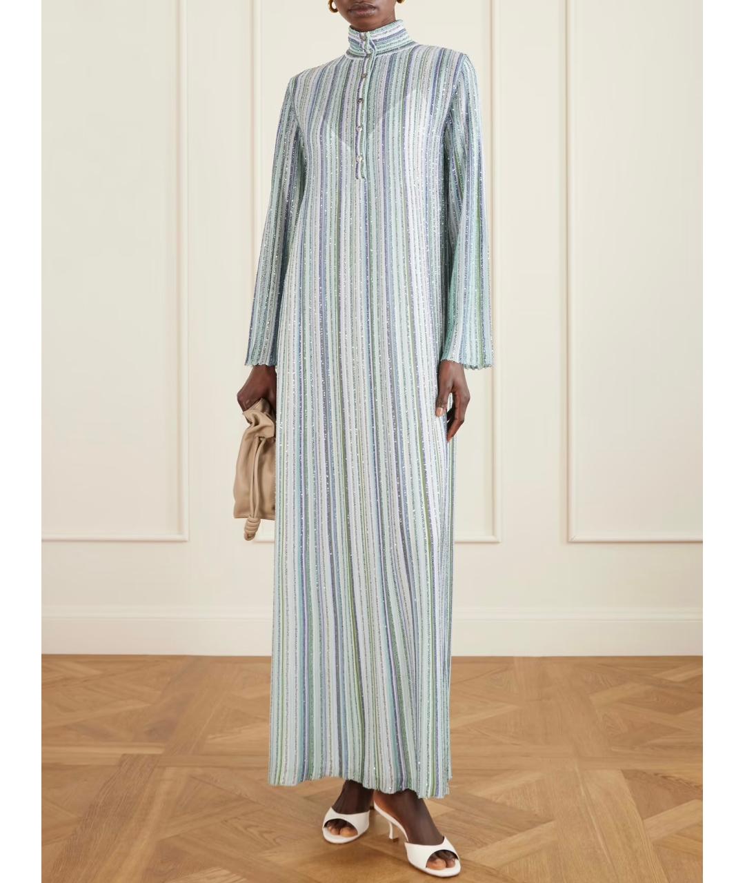 MISSONI Голубое вискозное коктейльное платье, фото 2