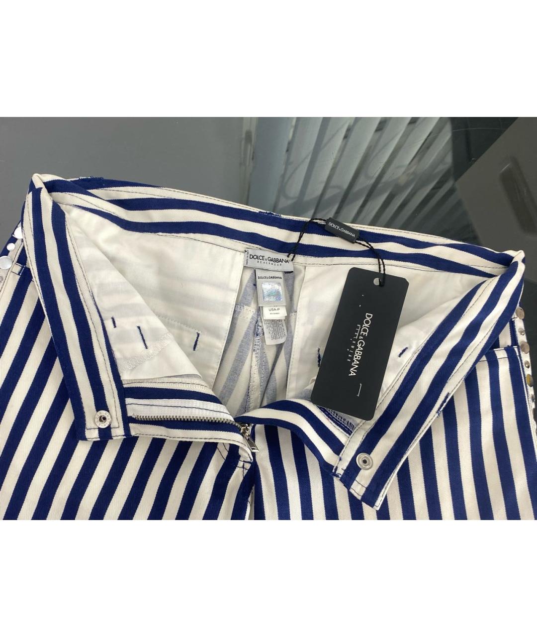 DOLCE&GABBANA Синие хлопковые капри, фото 3