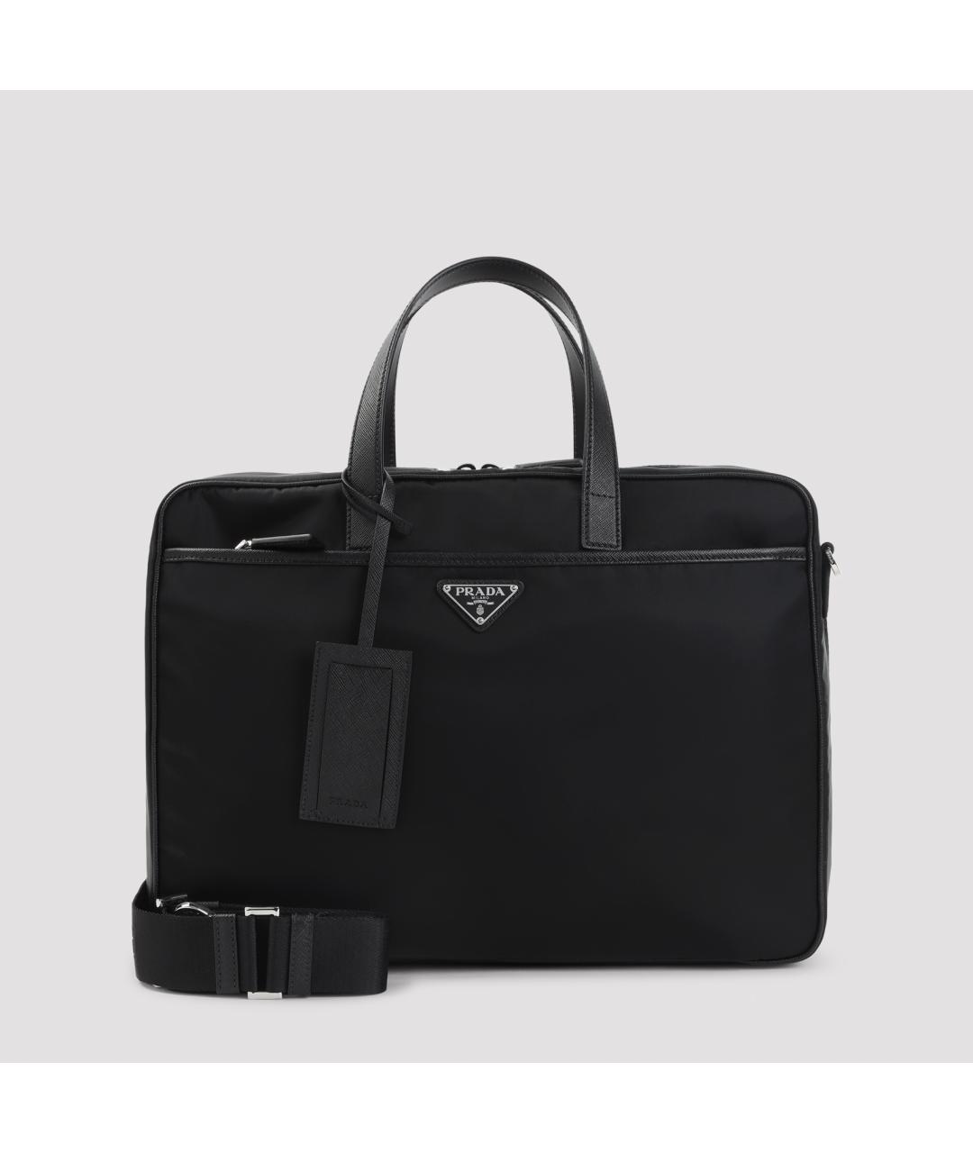 PRADA Черный тканевый портфель, фото 2