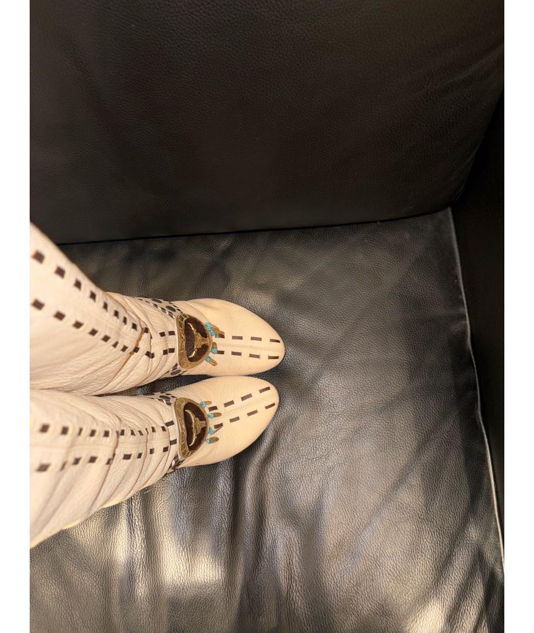 GIUSEPPE ZANOTTI DESIGN Белые кожаные сапоги, фото 3