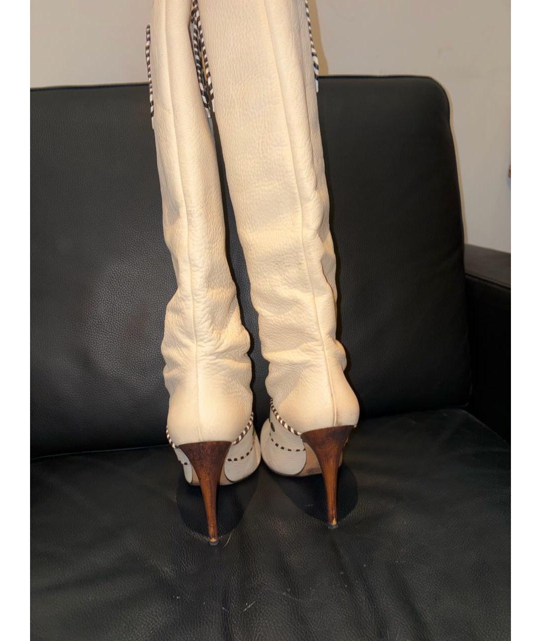 GIUSEPPE ZANOTTI DESIGN Белые кожаные сапоги, фото 4