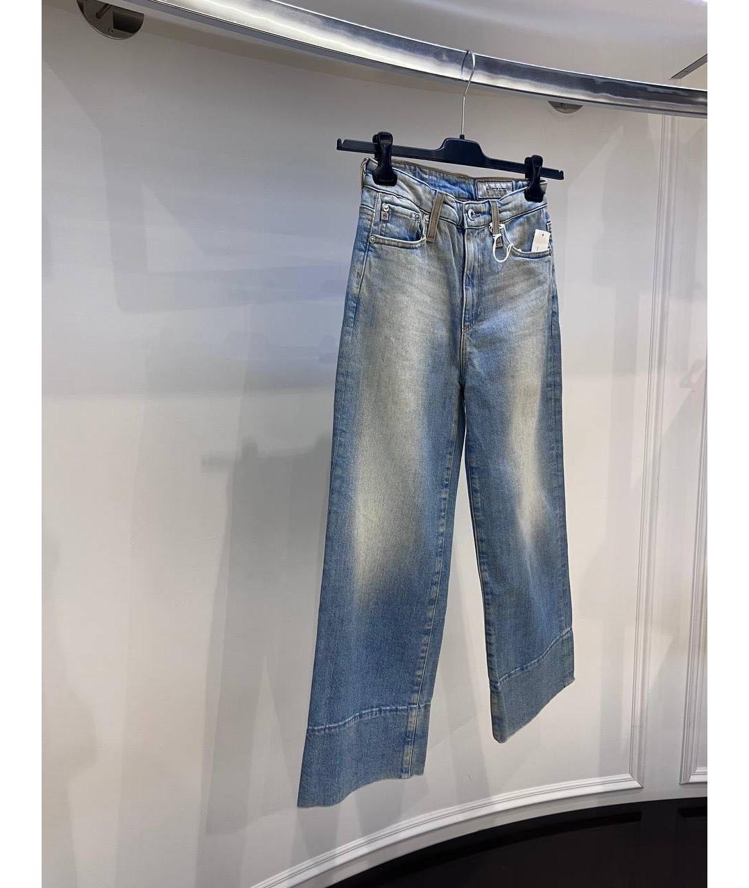 AG JEANS Синие прямые джинсы, фото 3