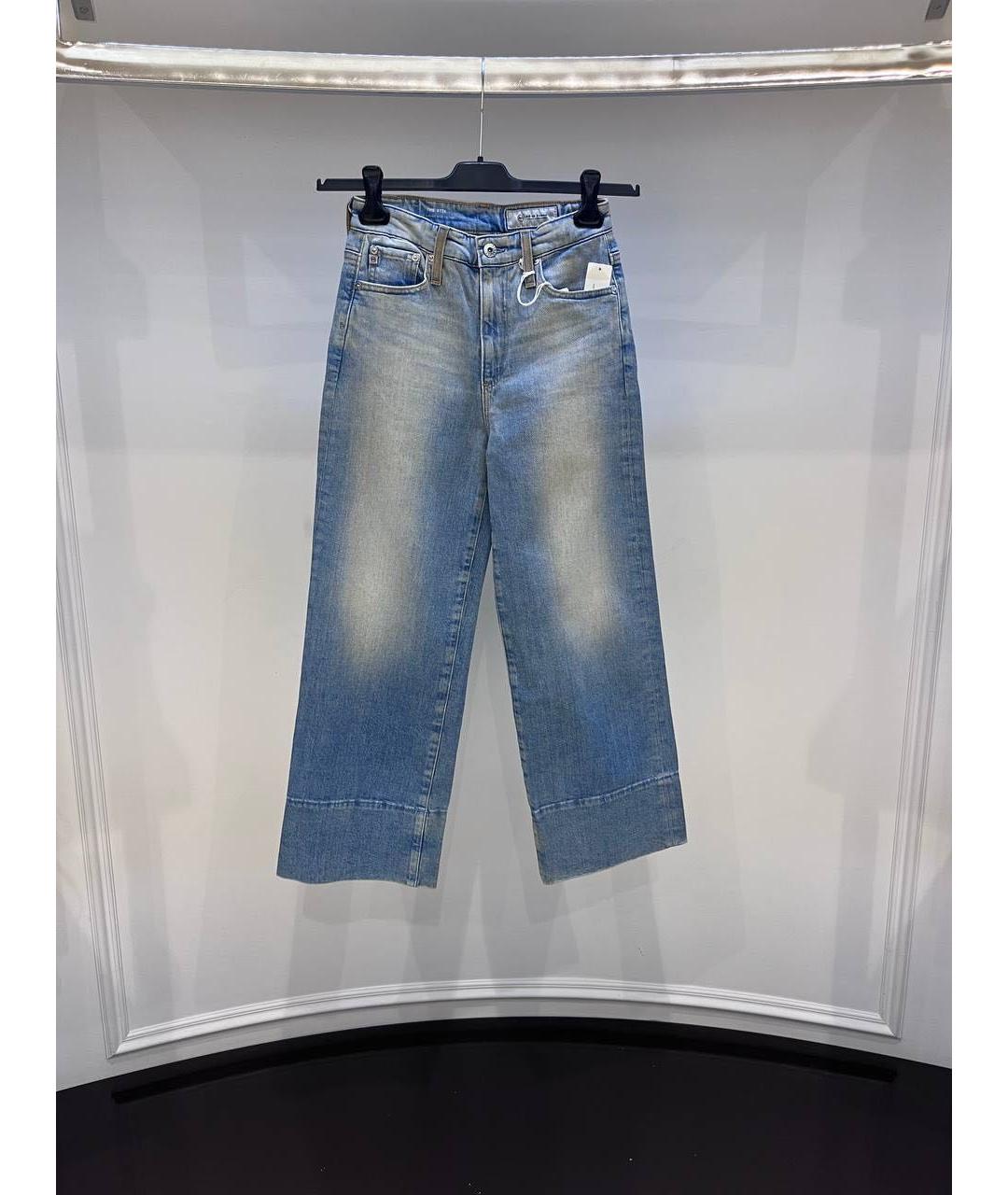 AG JEANS Синие прямые джинсы, фото 4
