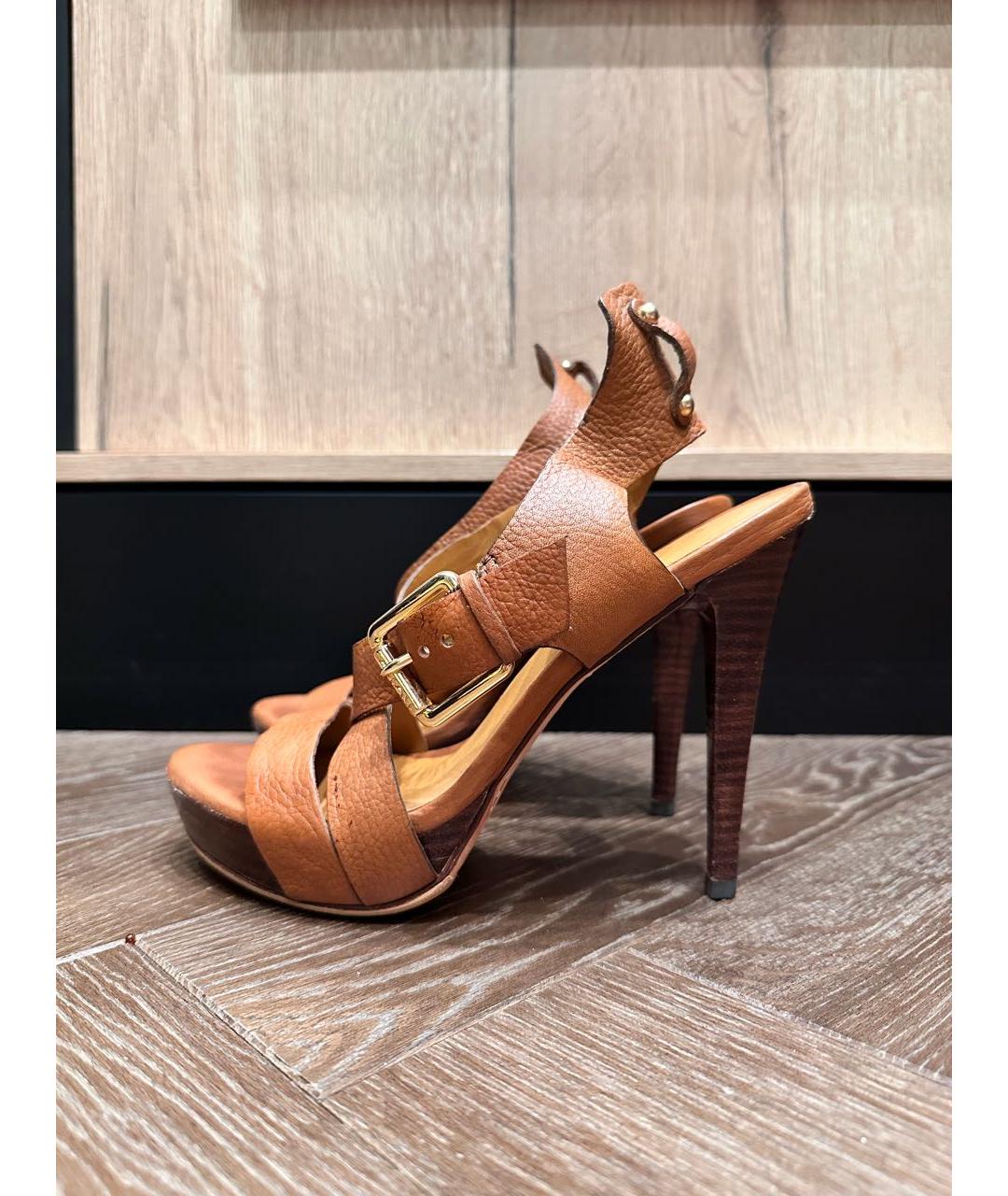 MICHAEL KORS Коричневые кожаные босоножки, фото 3