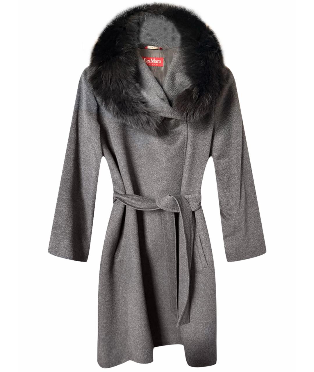 MAX MARA STUDIO Антрацитовое шерстяное пальто, фото 1