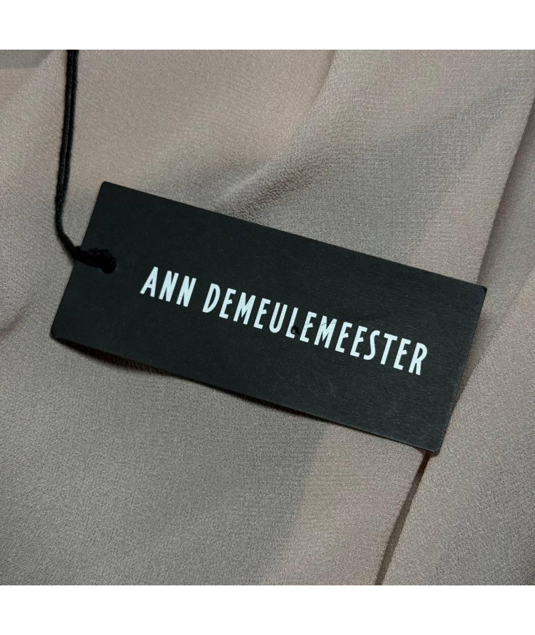 ANN DEMEULEMEESTER Бежевая шелковая блузы, фото 5