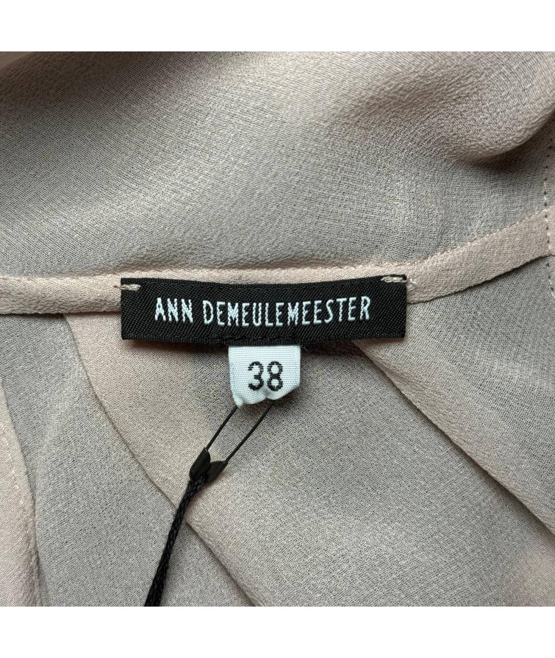 ANN DEMEULEMEESTER Бежевая шелковая блузы, фото 7