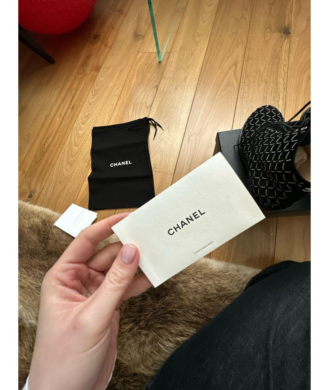 CHANEL Черные текстильные ботинки, фото 8