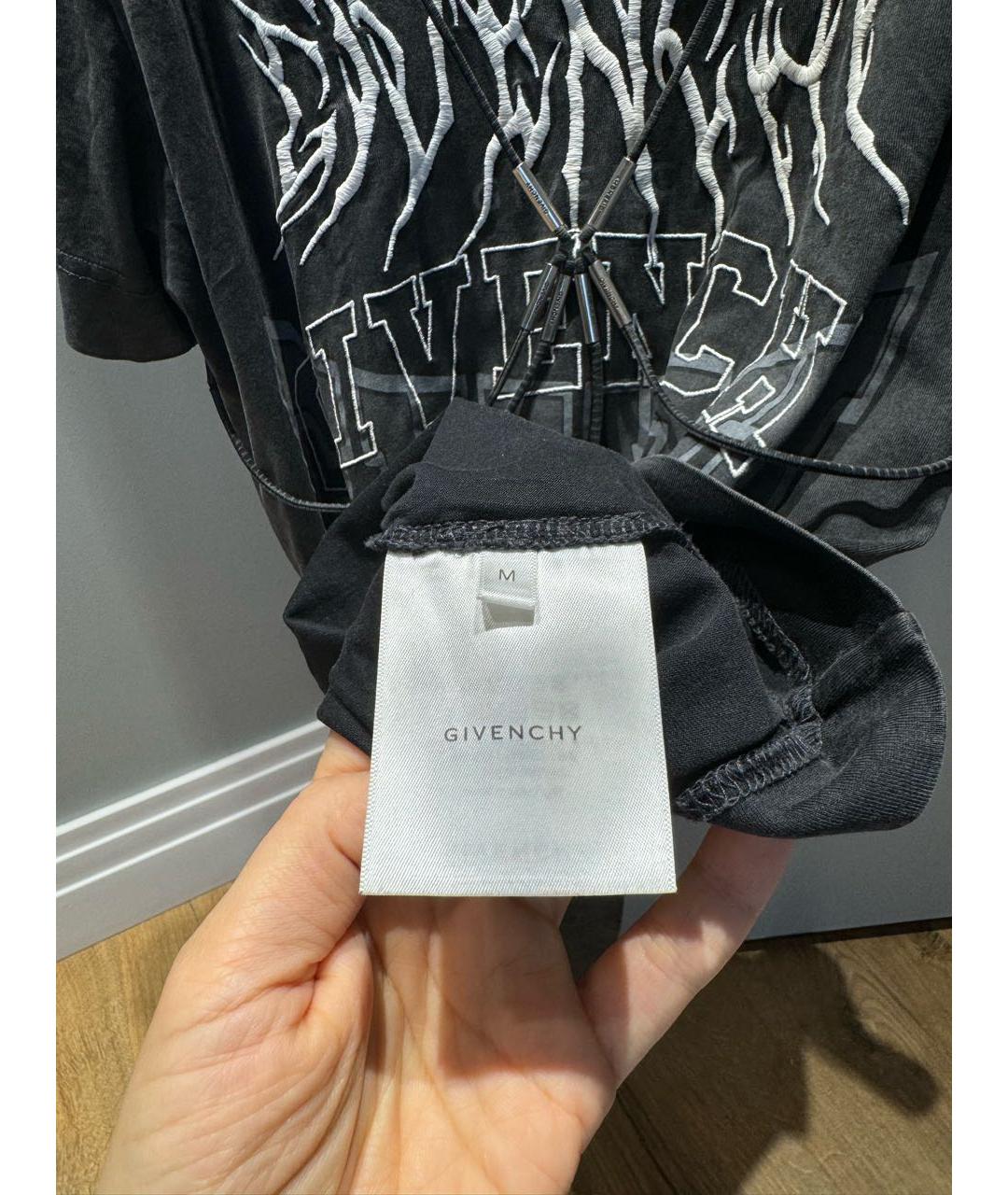GIVENCHY Антрацитовая хлопковая футболка, фото 3