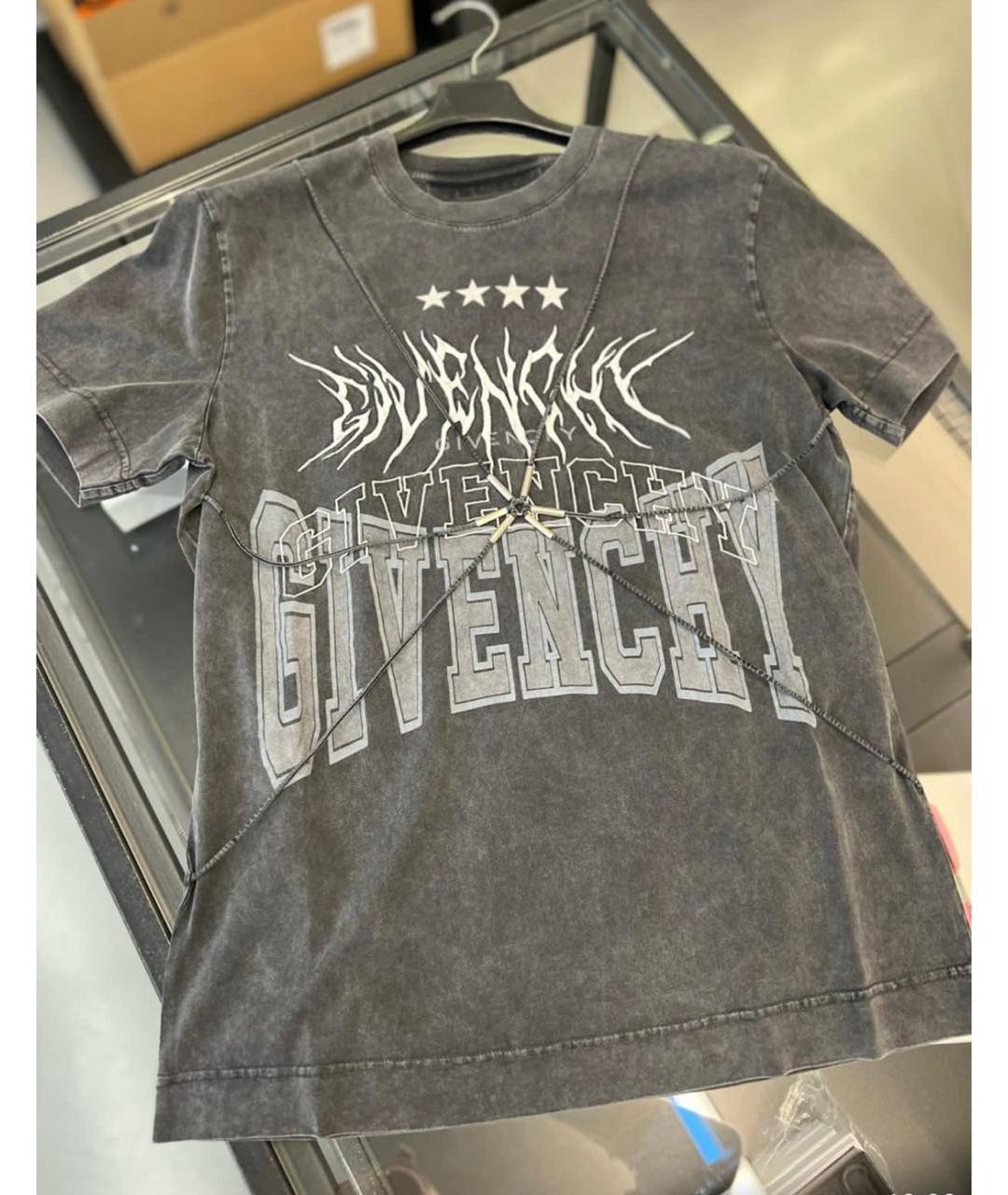 GIVENCHY Антрацитовая хлопковая футболка, фото 5