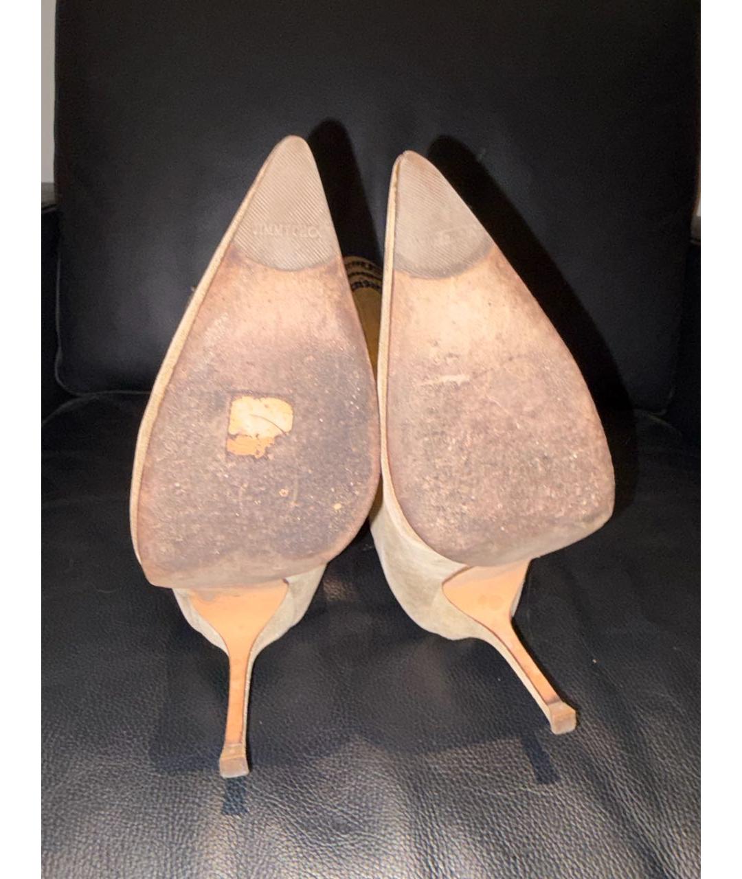 JIMMY CHOO Золотые замшевые сапоги, фото 5