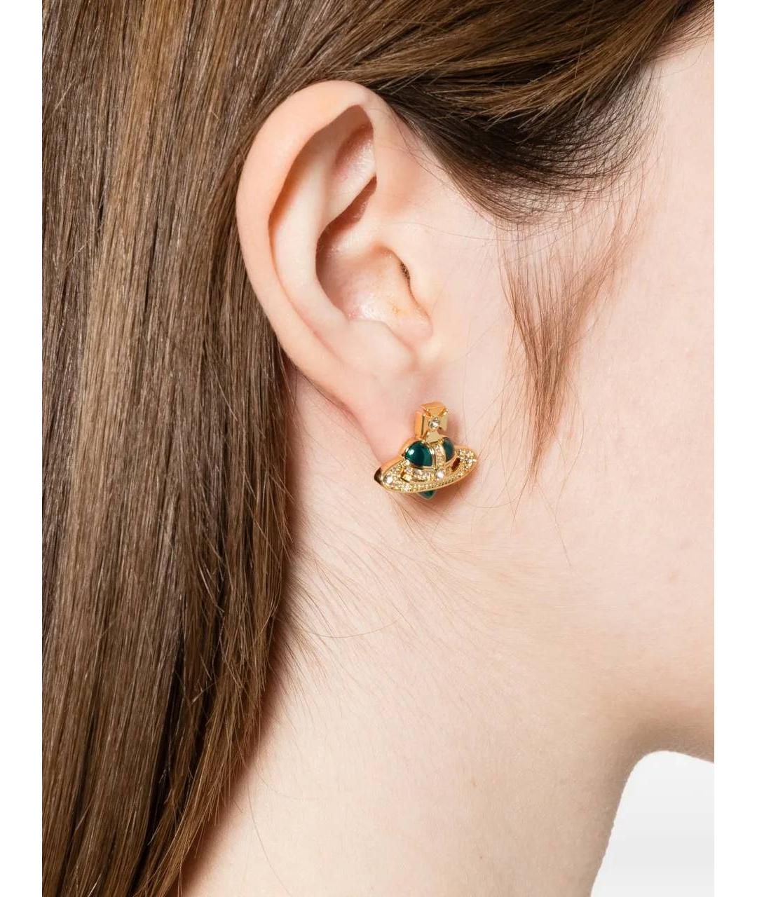 VIVIENNE WESTWOOD Золотые латунные серьги, фото 5