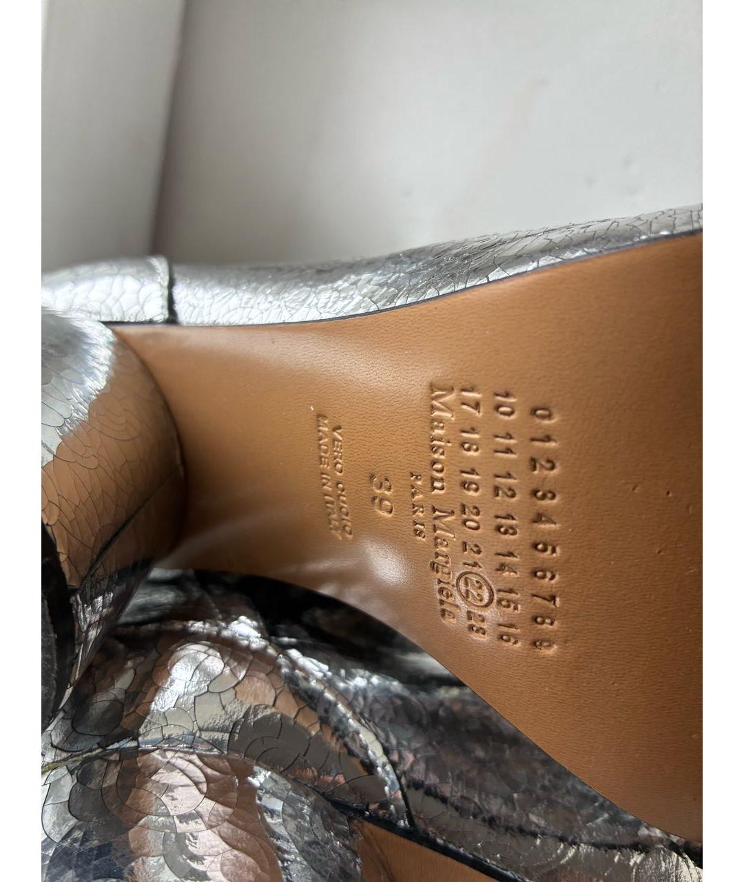 MAISON MARGIELA Серебряные кожаные ботильоны, фото 7