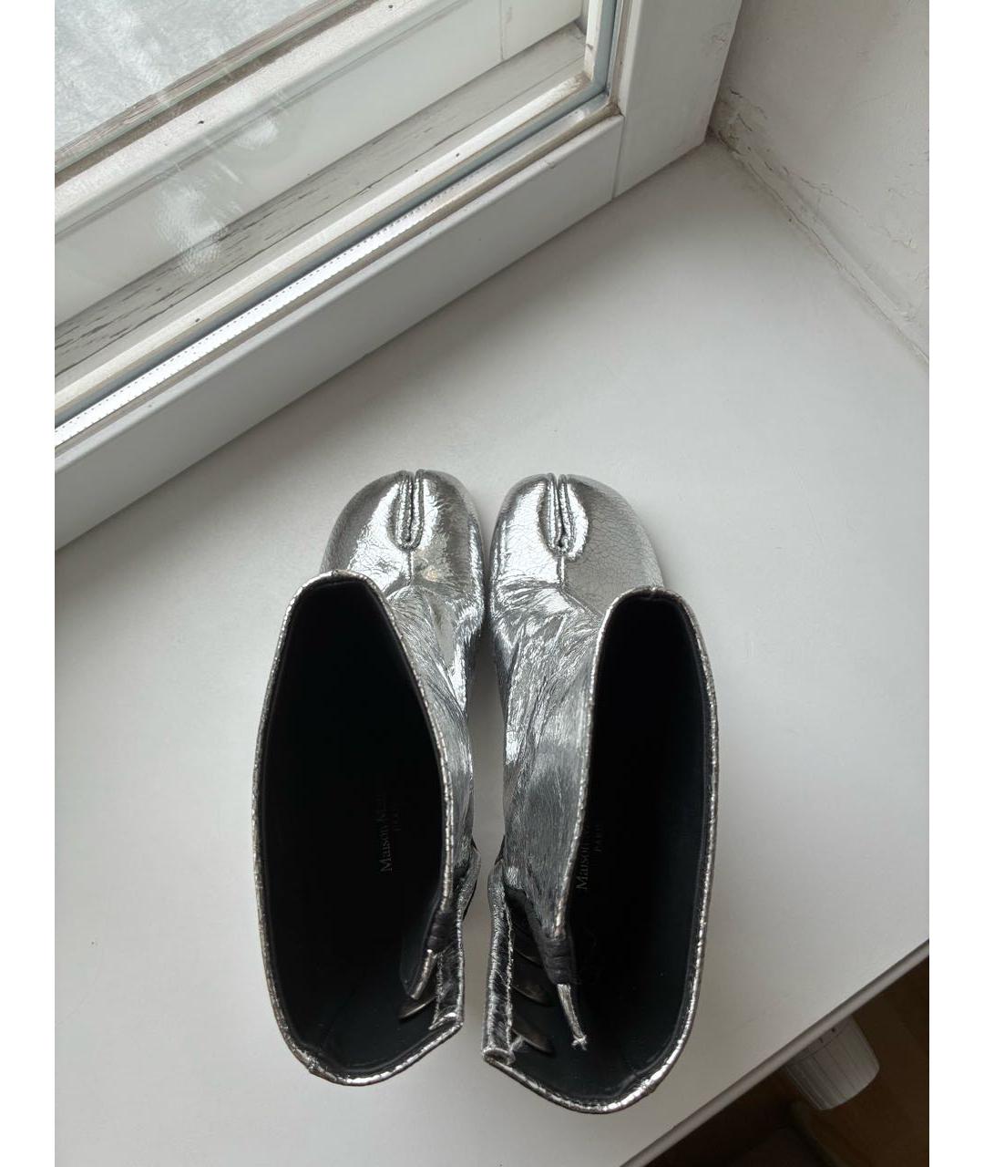 MAISON MARGIELA Серебряные кожаные ботильоны, фото 3
