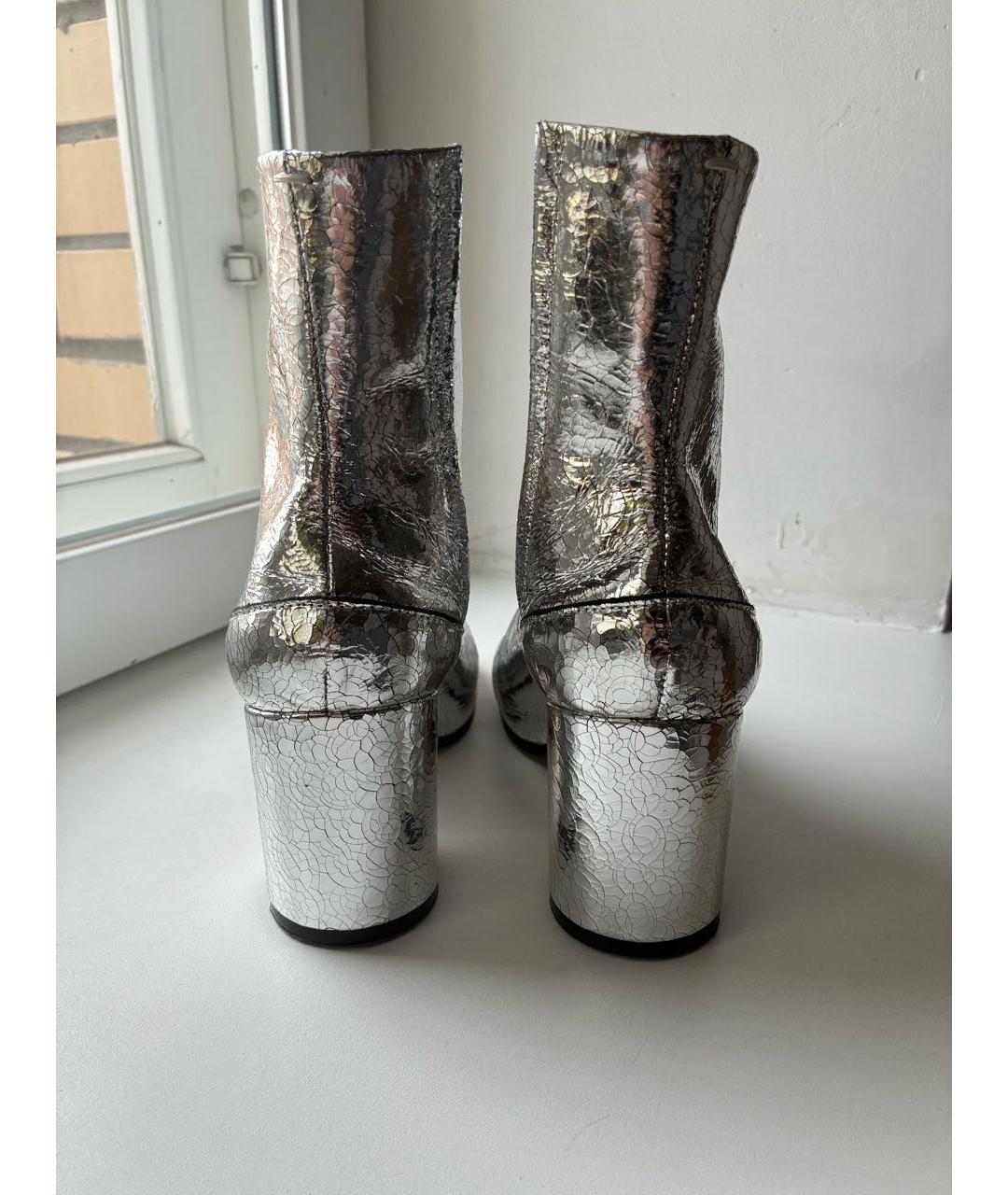 MAISON MARGIELA Серебряные кожаные ботильоны, фото 4