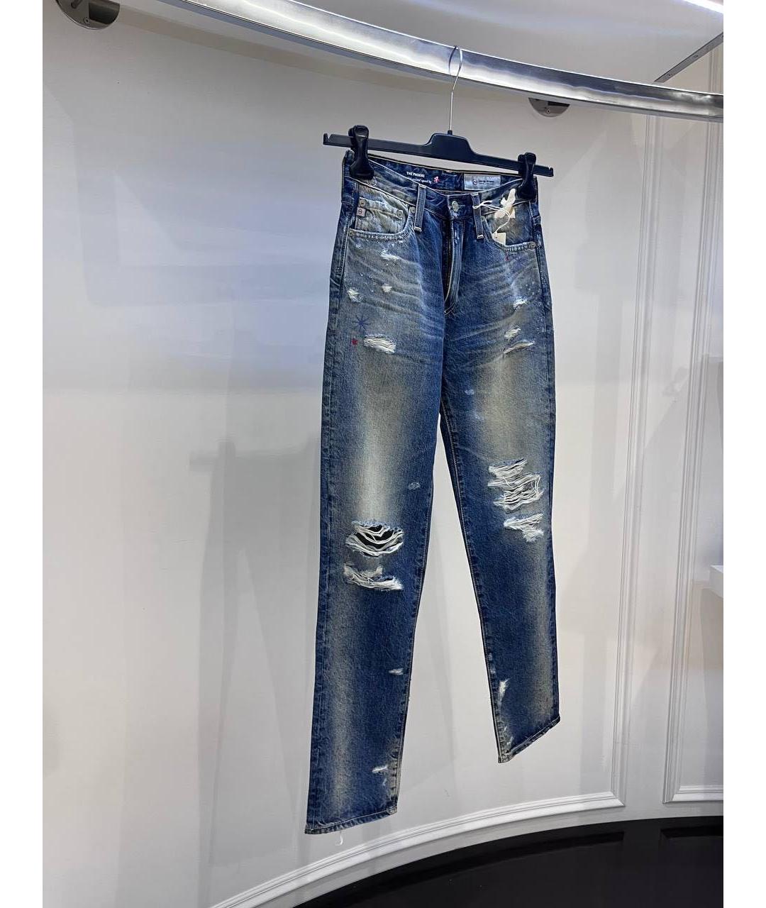 AG JEANS Синие джинсы слим, фото 3