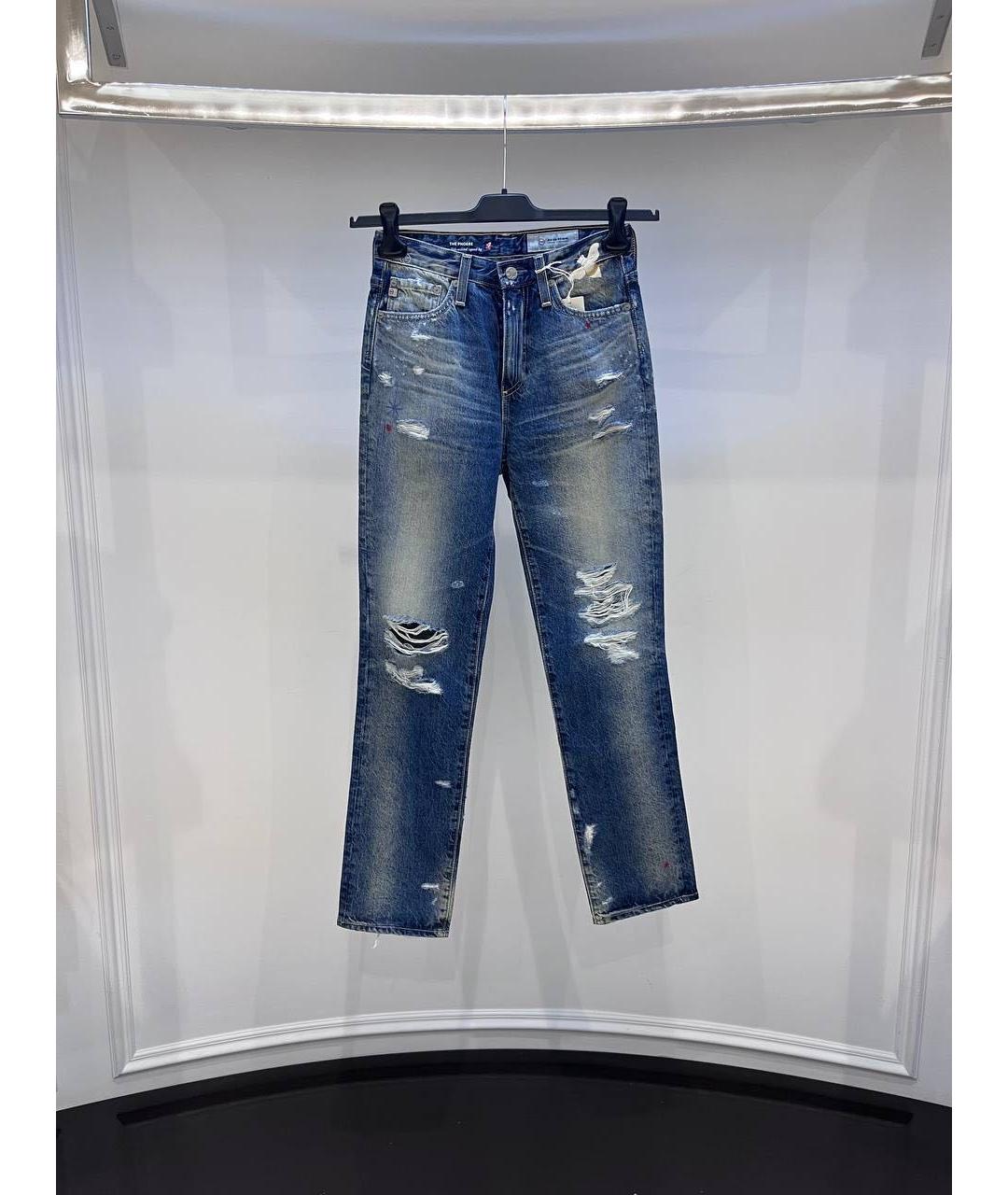 AG JEANS Синие джинсы слим, фото 4