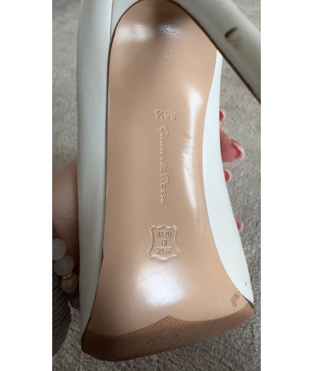 GIANVITO ROSSI Белые кожаные туфли, фото 6