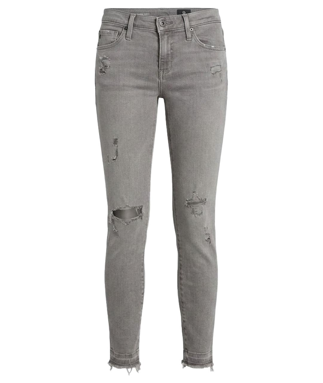 AG JEANS Серые хлопковые джинсы слим, фото 1