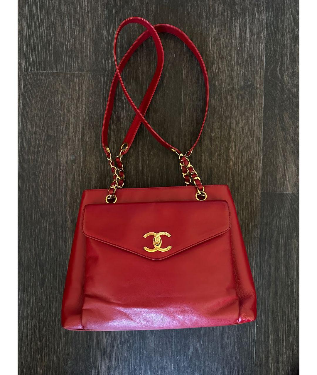 CHANEL Бордовая кожаная сумка через плечо, фото 9