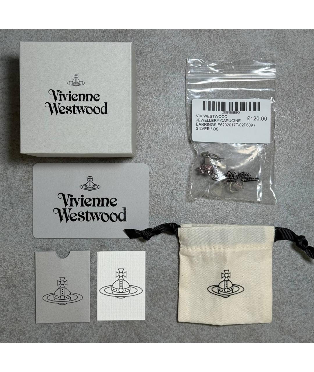 VIVIENNE WESTWOOD Серебряные латунные серьги, фото 5