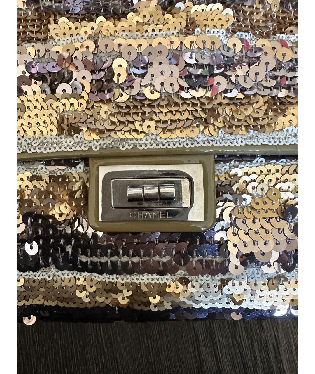 CHANEL Золотая сумка через плечо, фото 4