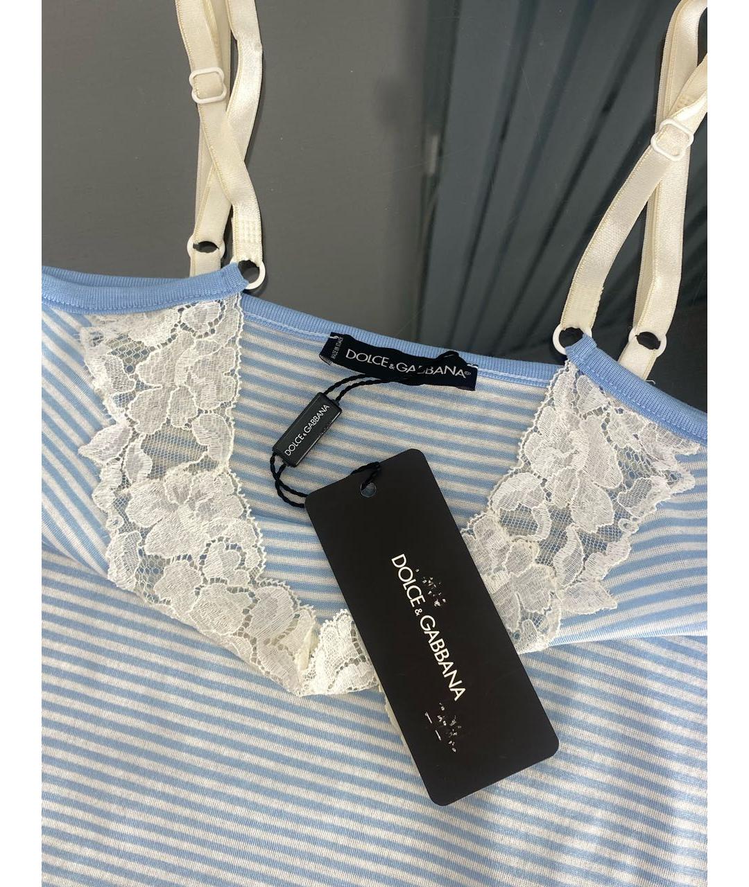 DOLCE&GABBANA Голубая хлопковая майка, фото 3