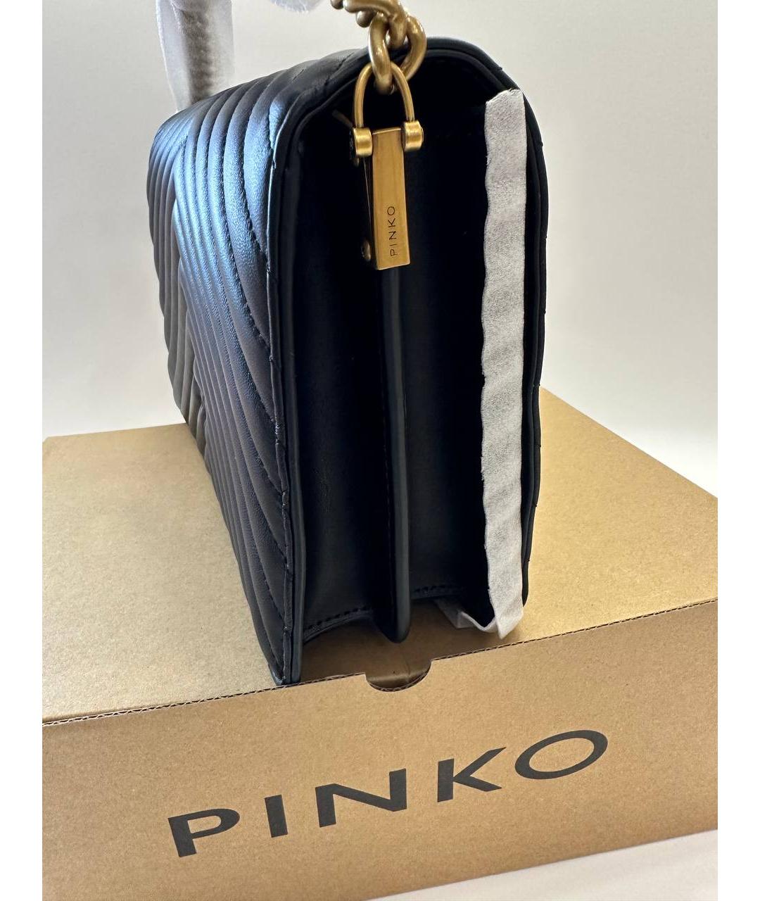 PINKO Черная кожаная сумка через плечо, фото 4