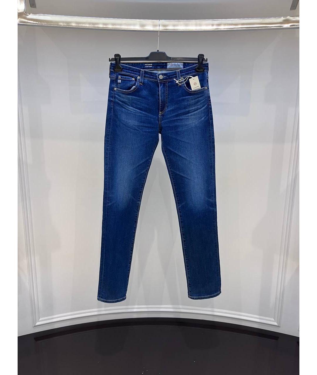 AG JEANS Синие джинсы слим, фото 4