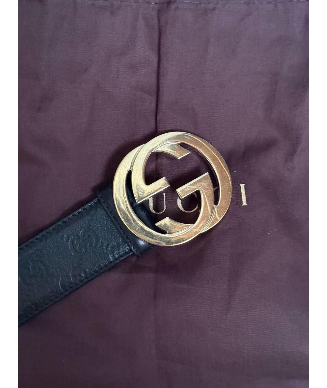 GUCCI Черный кожаный ремень, фото 2
