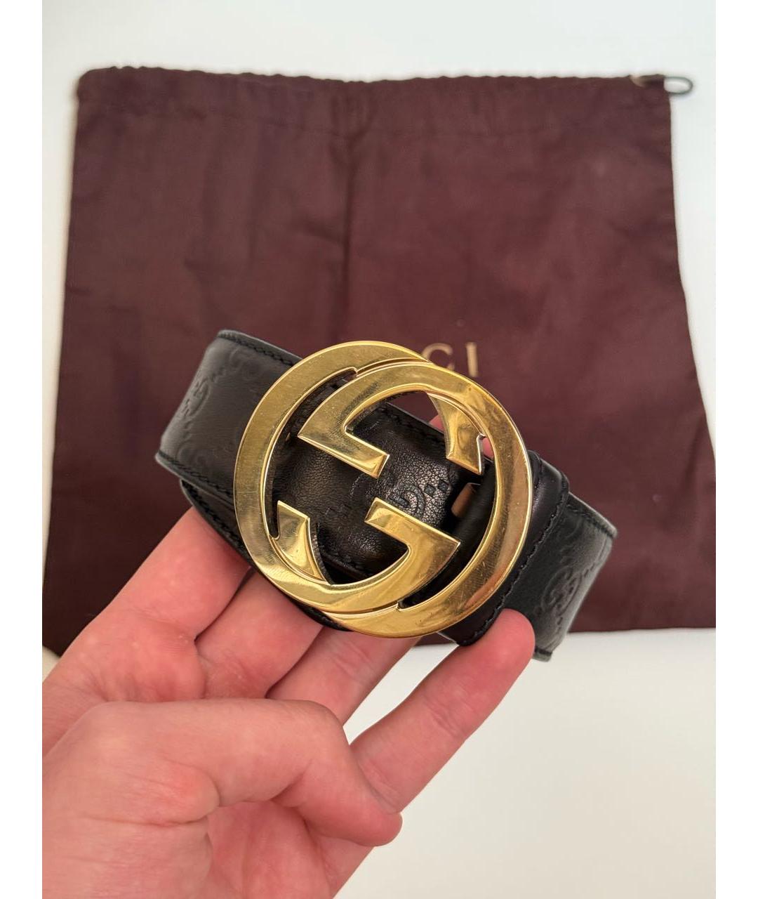 GUCCI Черный кожаный ремень, фото 6