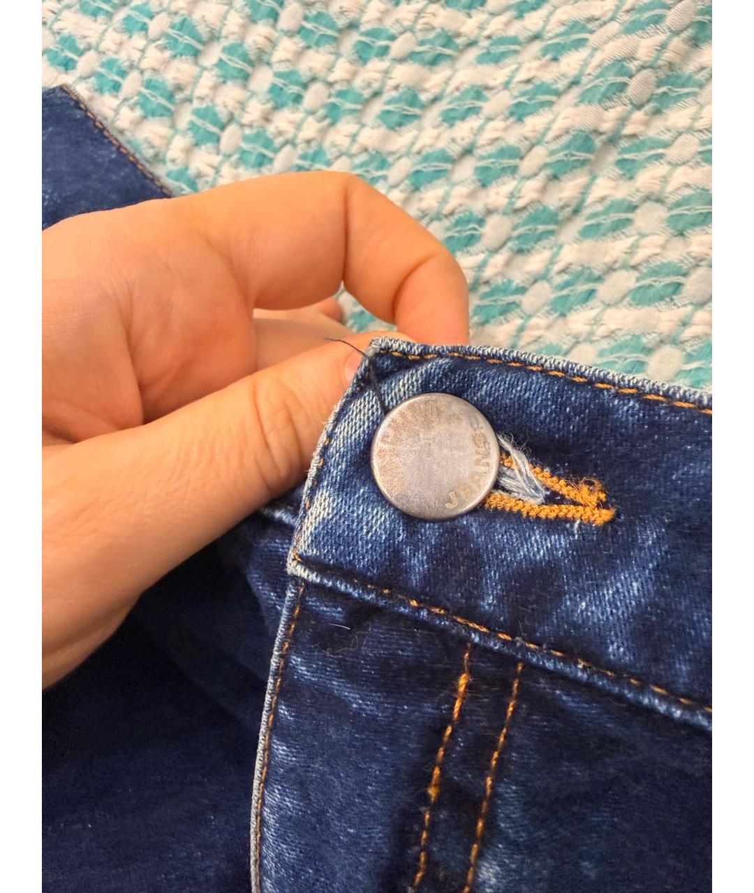 MOSCHINO JEANS Темно-синяя хлопко-эластановая юбка миди, фото 2