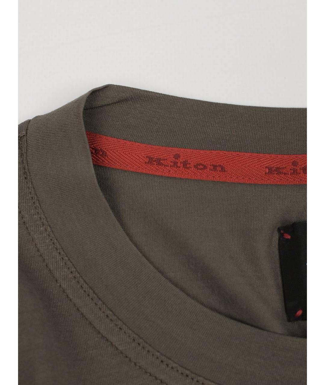 KITON Коричневая хлопковая футболка, фото 4