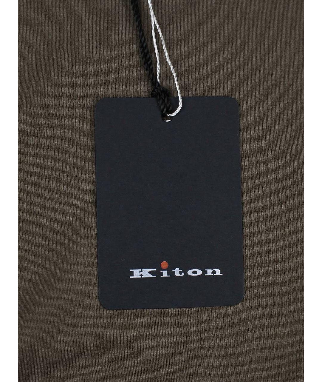 KITON Коричневая хлопковая футболка, фото 3
