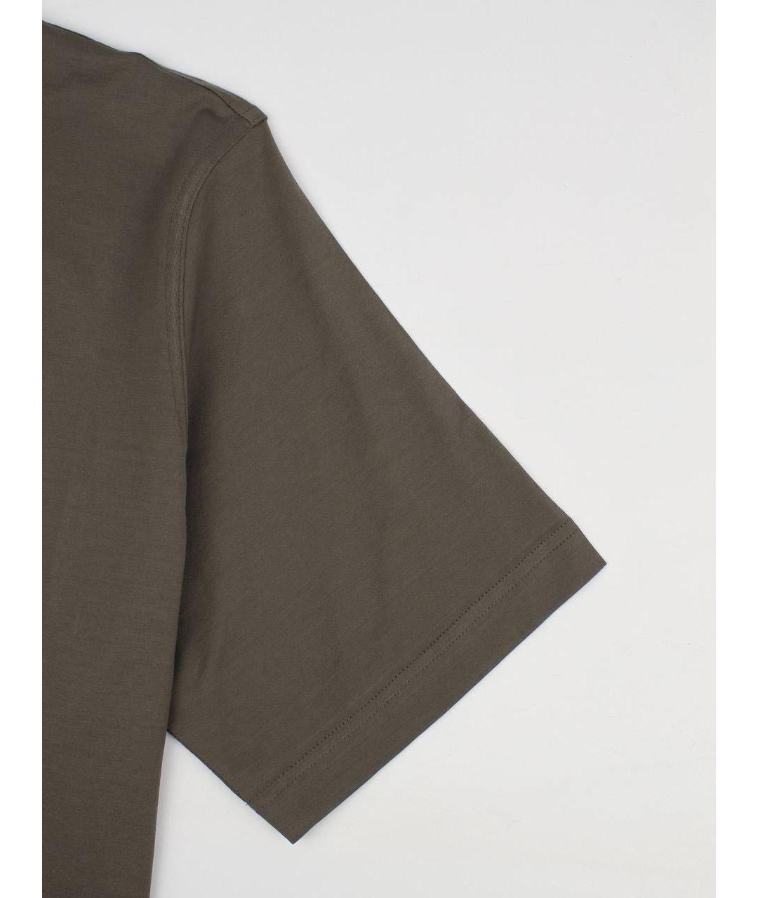 KITON Коричневая хлопковая футболка, фото 8