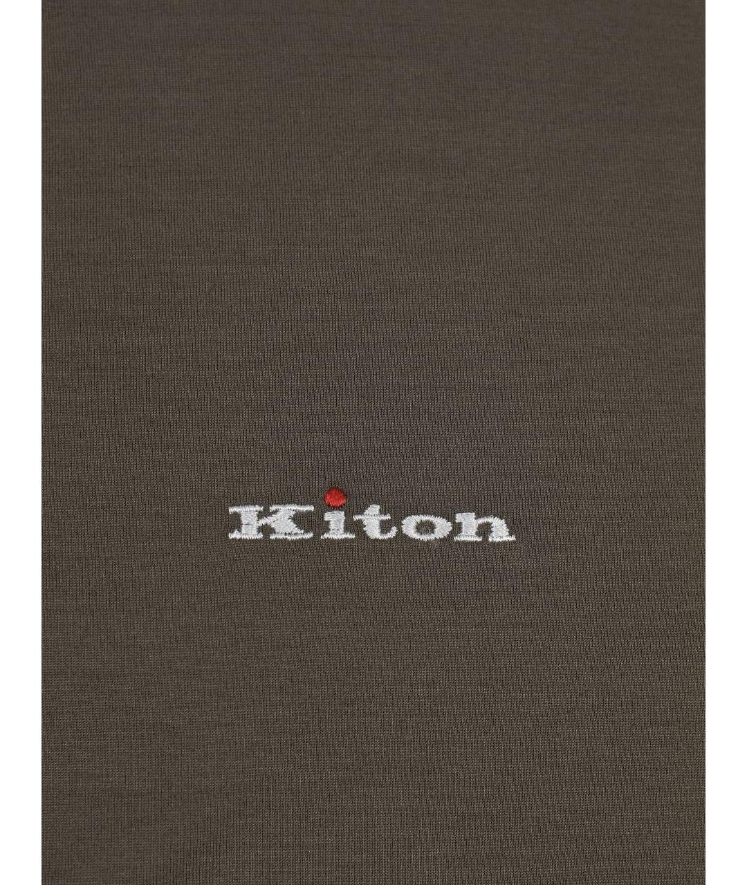 KITON Коричневая хлопковая футболка, фото 6