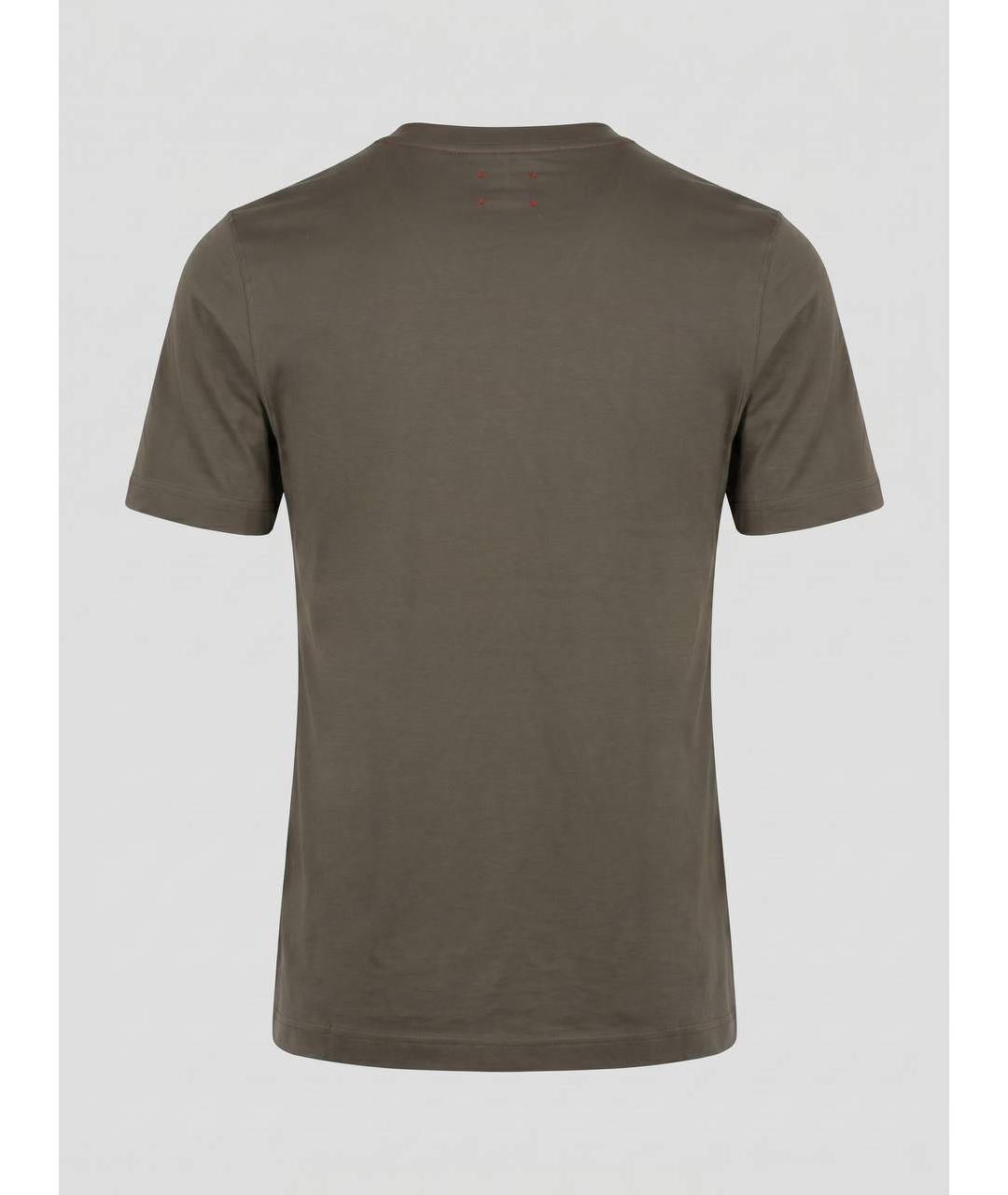 KITON Коричневая хлопковая футболка, фото 2