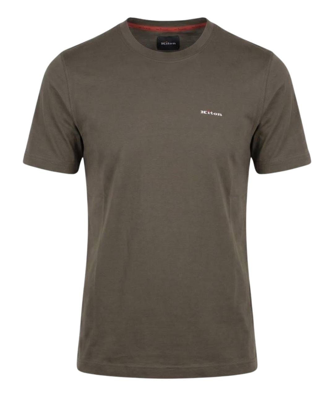 KITON Коричневая хлопковая футболка, фото 1